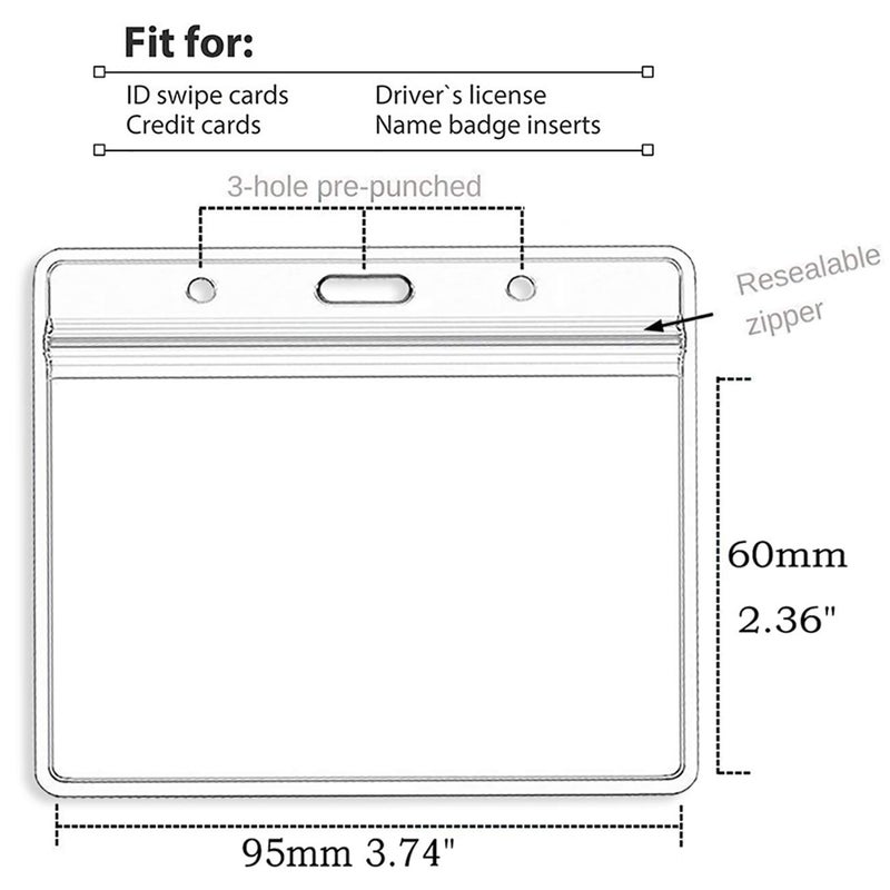 Beebel ID Badge Holder Lanyards with Waterproof Badge Card Bulk Lanyard for Name Tags Holders(Black) - Image 3